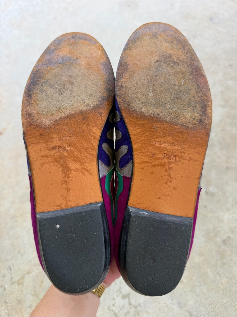 Beverly Feldman Vintage Leather Colorful Patchwork Oxford Shoes Women’s 9.5 - Picture 11 of 15